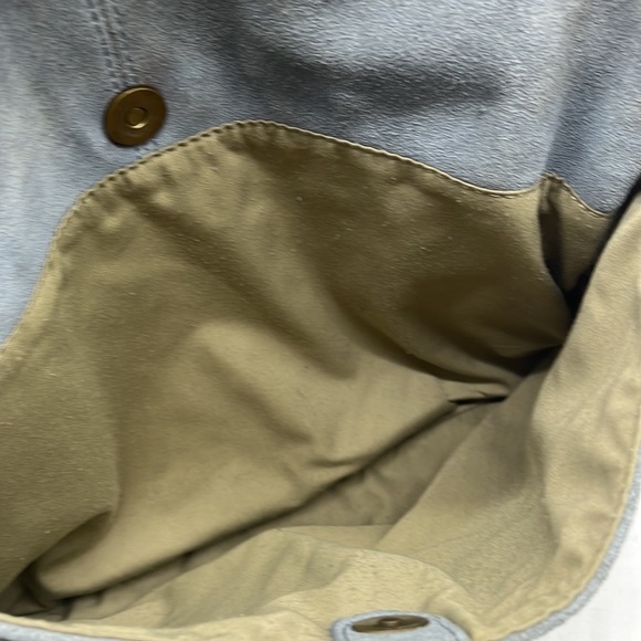 Margot Light Blue Suede Crossbody Bag. MCB2162C - Picture 8 of 14